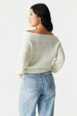 Stitches Ladies Off The Shoulder Cable Knit Sweater 22 Stitches Ladies Off The Shoulder Cable Knit Sweater