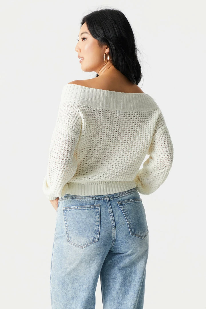 Stitches Ladies Off The Shoulder Cable Knit Sweater 8 Stitches Ladies Off The Shoulder Cable Knit Sweater