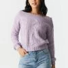 Stitches Ladies Off The Shoulder Cable Knit Sweater