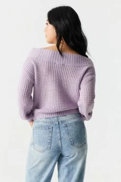 Stitches Ladies Off The Shoulder Cable Knit Sweater