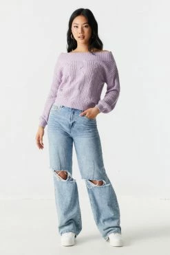 Stitches Ladies Off The Shoulder Cable Knit Sweater 17 Stitches Ladies Off The Shoulder Cable Knit Sweater