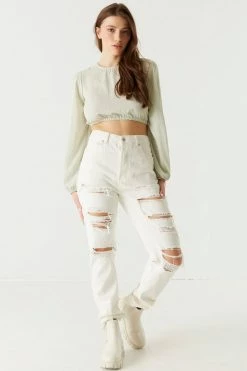 Stitches Ladies Printed Lace-Up Open Back Cropped Blouse Tops 8 Stitches Ladies Printed Lace-Up Open Back Cropped Blouse Tops