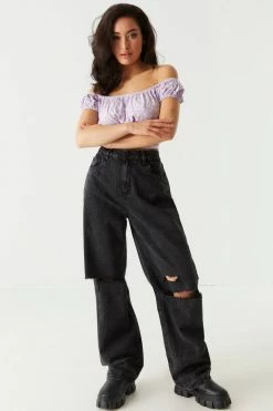 Stitches Ladies Off The Shoulder Printed Floral Milkmaid Cropped Top Tops