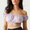 Stitches Ladies Off The Shoulder Printed Floral Milkmaid Cropped Top Tops