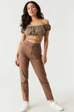 Stitches Ladies Retro Print Self-Tie Crisscross Milkmaid Top 5 Stitches Ladies Retro Print Self-Tie Crisscross Milkmaid Top