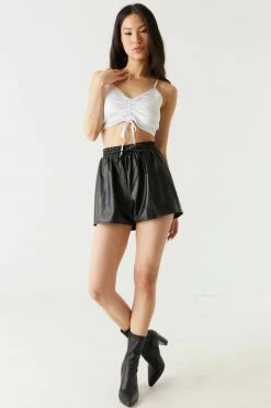 Stitches Ladies Ruched Self-Tie Satin Bralette