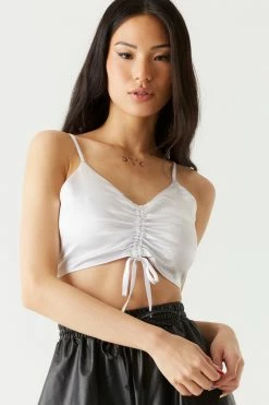 Stitches Ladies Ruched Self-Tie Satin Bralette