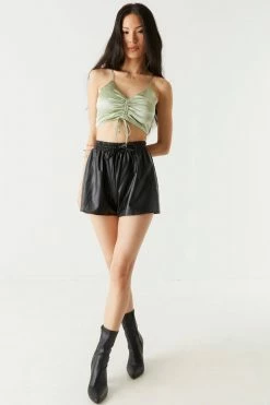 Stitches Ladies Ruched Self-Tie Satin Bralette