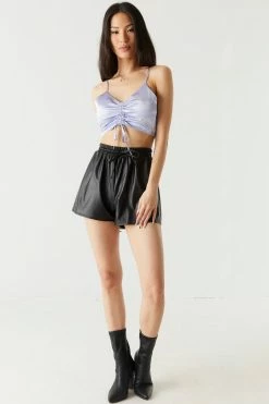 Stitches Ladies Ruched Self-Tie Satin Bralette