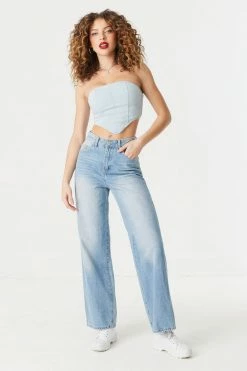 Stitches Ladies Sleeveless Cropped 90's Denim Corset 11 Stitches Ladies Sleeveless Cropped 90's Denim Corset