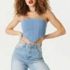 Stitches Ladies Sleeveless Cropped 90's Denim Corset