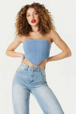 Stitches Ladies Sleeveless Cropped 90's Denim Corset