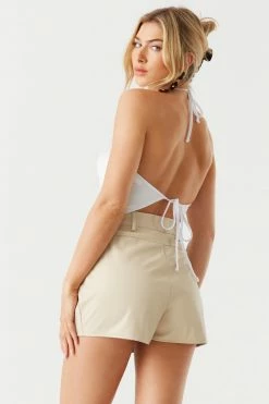 Stitches Ladies Tops Soft Self-Tie Satin Halter Top 16 Stitches Ladies Tops Soft Self-Tie Satin Halter Top