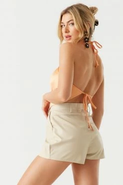 Stitches Ladies Tops Soft Self-Tie Satin Halter Top 22 Stitches Ladies Tops Soft Self-Tie Satin Halter Top