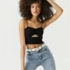 Stitches Ladies Tops Cinched Cut-Out Cropped Cami