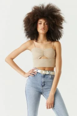 Stitches Ladies Tops Cinched Cut-Out Cropped Cami
