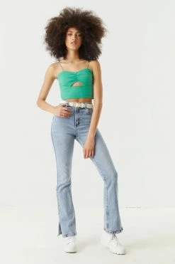 Stitches Ladies Tops Cinched Cut-Out Cropped Cami