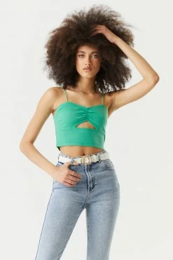 Stitches Ladies Tops Cinched Cut-Out Cropped Cami