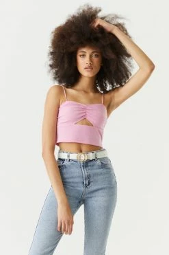 Stitches Ladies Tops Cinched Cut-Out Cropped Cami