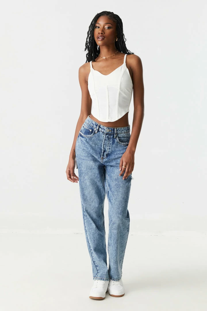 Stitches Ladies Tops Soft Ribbed Corset Tank Top 3 Stitches Ladies Tops Soft Ribbed Corset Tank Top