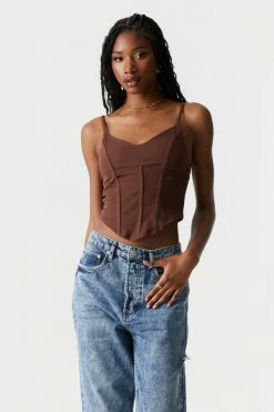 Stitches Ladies Tops Soft Ribbed Corset Tank Top 21 Stitches Ladies Tops Soft Ribbed Corset Tank Top