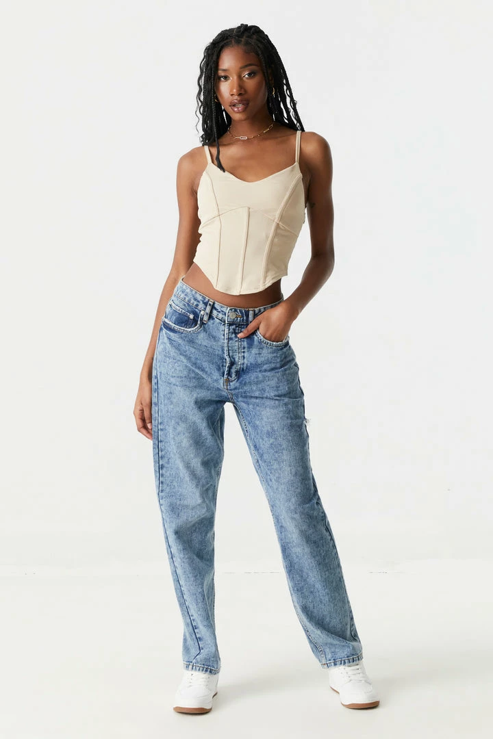 Stitches Ladies Tops Soft Ribbed Corset Tank Top 12 Stitches Ladies Tops Soft Ribbed Corset Tank Top