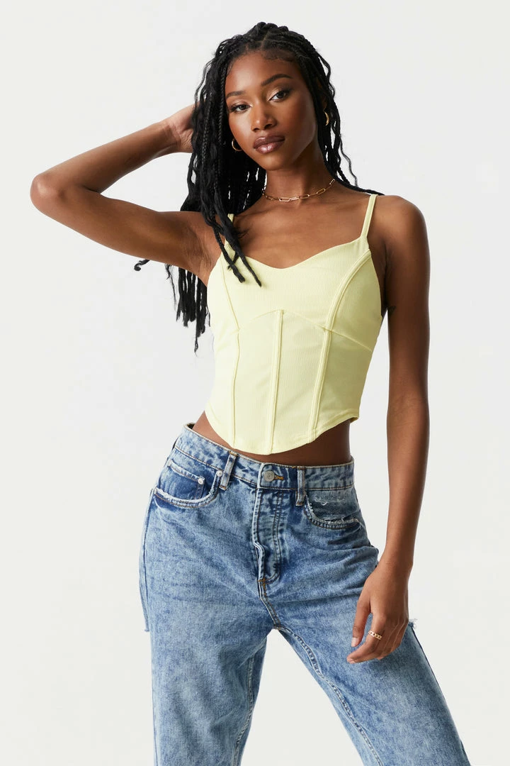 Stitches Ladies Tops Soft Ribbed Corset Tank Top 16 Stitches Ladies Tops Soft Ribbed Corset Tank Top