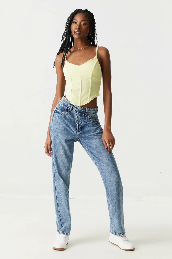 Stitches Ladies Tops Soft Ribbed Corset Tank Top 18 Stitches Ladies Tops Soft Ribbed Corset Tank Top