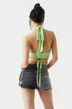 Stitches Ladies Cross Front Self-Tie Halter Neck Cropped Top