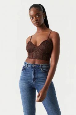 Stitches Ladies Lace Cropped Cami Corset Tops
