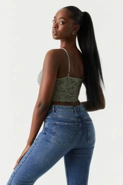 Stitches Ladies Lace Cropped Cami Corset Tops