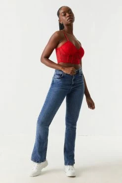 Stitches Ladies Lace Cropped Cami Corset Tops