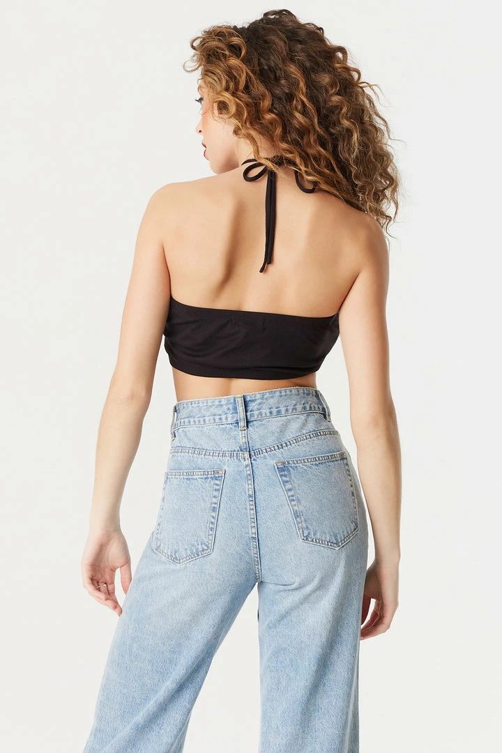 Stitches Ladies Soft Ribbed Crisscross Halter Bra Top 8 Stitches Ladies Soft Ribbed Crisscross Halter Bra Top