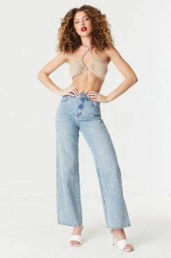 Stitches Ladies Soft Ribbed Crisscross Halter Bra Top 26 Stitches Ladies Soft Ribbed Crisscross Halter Bra Top