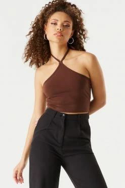 Stitches Ladies Tops Everyday Basic Halter Neck Cropped Top