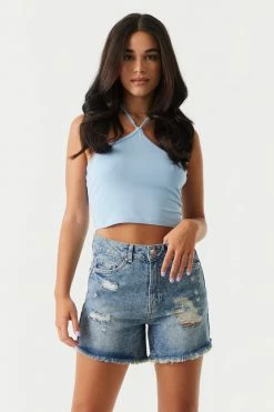 Stitches Ladies Tops Everyday Basic Halter Neck Cropped Top