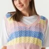 Stitches Ladies Tops Colour Blocked Cable Knit Cropped Sweater Vest