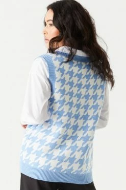 Stitches Ladies Knit Houndstooth Sweater Vest 10 Stitches Ladies Knit Houndstooth Sweater Vest