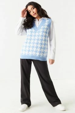 Stitches Ladies Knit Houndstooth Sweater Vest 11 Stitches Ladies Knit Houndstooth Sweater Vest