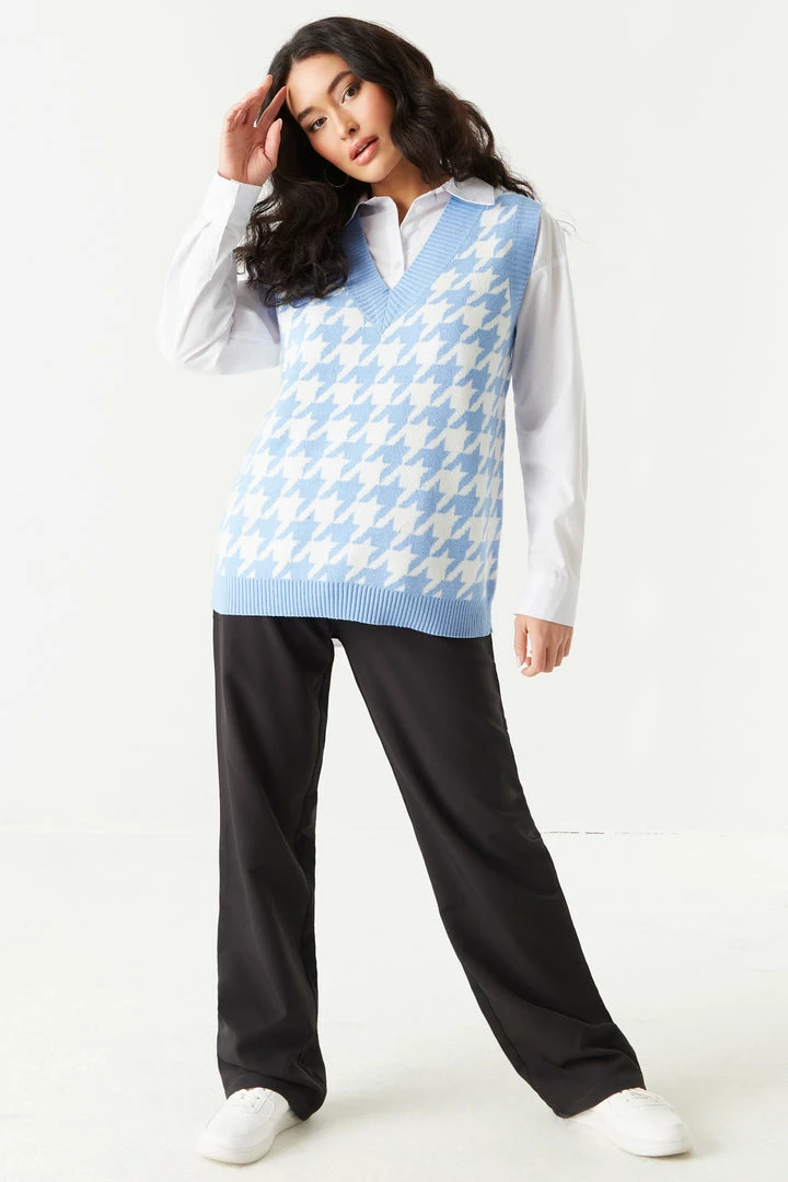 Stitches Ladies Knit Houndstooth Sweater Vest 6 Stitches Ladies Knit Houndstooth Sweater Vest