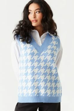Stitches Ladies Knit Houndstooth Sweater Vest 9 Stitches Ladies Knit Houndstooth Sweater Vest