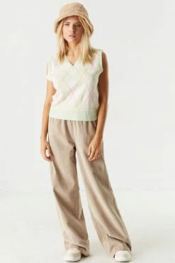 Stitches Ladies Tops Knit Argyle Vest