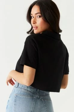 Stitches Ladies Baby Girl Embroidered Boxy Crop Polo Tops