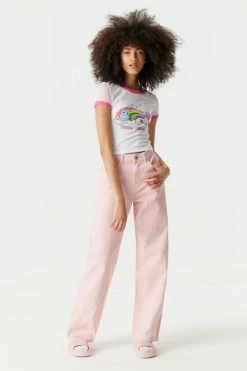 Stitches Ladies Cute Vibes Graphic Cropped T-Shirt