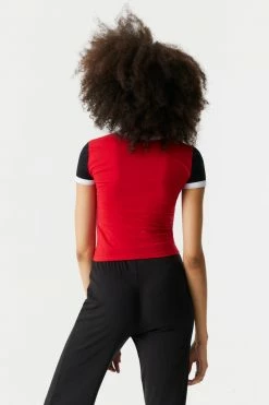 Stitches Ladies Graphic Cropped T-Shirt