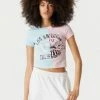 Stitches Ladies LA Split Graphic Cropped T-Shirt