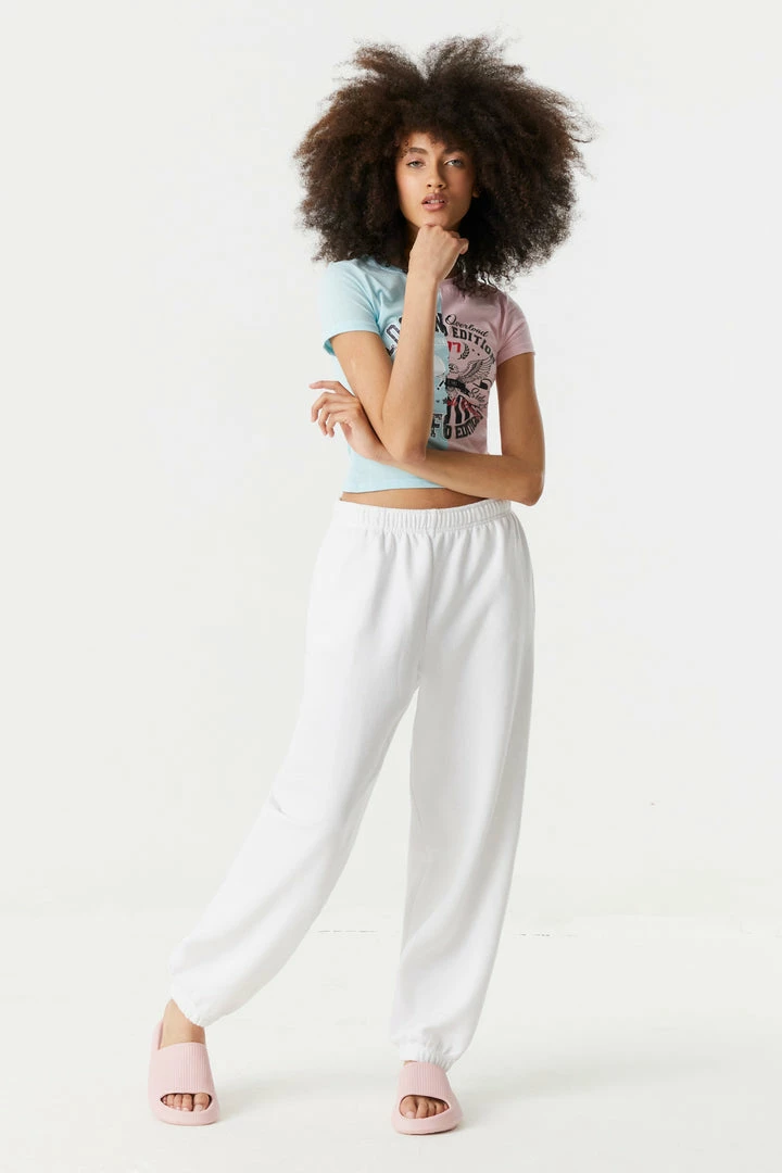 Stitches Ladies LA Split Graphic Cropped T-Shirt 3 Stitches Ladies LA Split Graphic Cropped T-Shirt