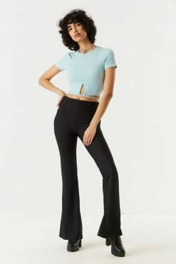 Stitches Ladies Ribbed Cut-Out Crisscross Waist Cropped Top 11 Stitches Ladies Ribbed Cut-Out Crisscross Waist Cropped Top