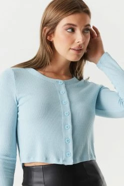 Stitches Ladies Ribbed Cropped Cardigan Sweaters 30 Stitches Ladies Ribbed Cropped Cardigan Sweaters