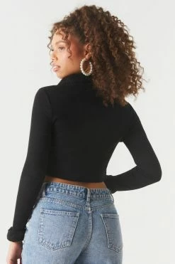 Stitches Ladies Ribbed Fur Collar Cropped Cardigan Sweaters 13 Stitches Ladies Ribbed Fur Collar Cropped Cardigan Sweaters